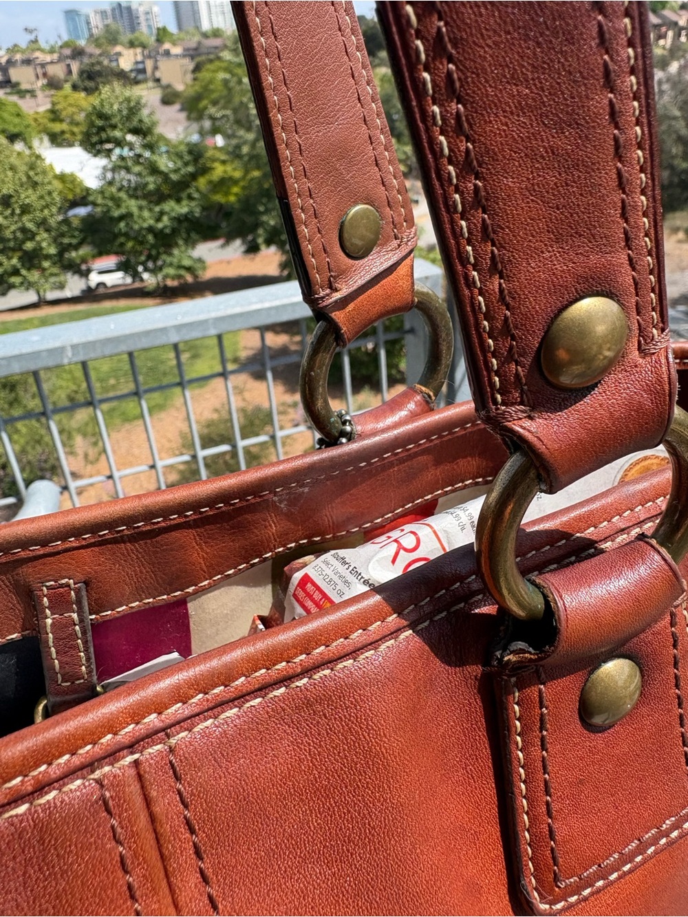 Coach Whiskey 65th Anniversary Tote with Front Pockets - Picture 4 of 16